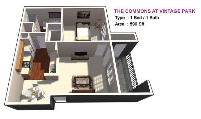 1 BED / 1 BATH - The Commons at Vintage Park