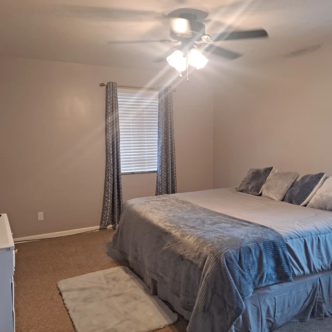 Master bedroom fits king-size bed and nightstands fit comfortably - 9217 Frankstown Rd