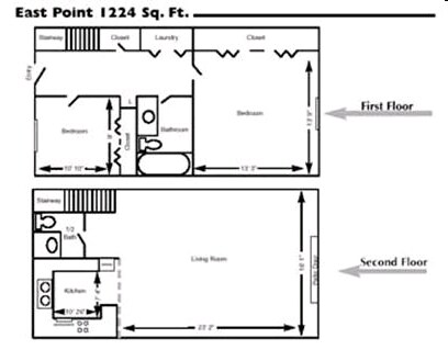 2BR/2BA - Eastpoint Townhomes