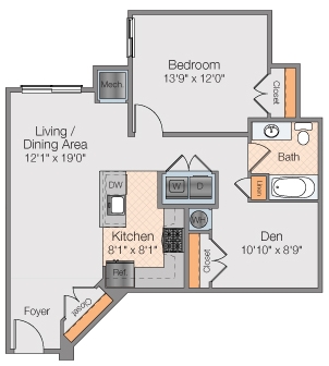 1BR/1BA - The Galaxy Apartments