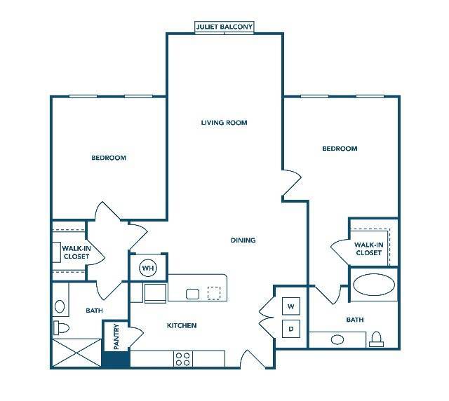 2 Bedroom | 2 Bath | 1172 SF - Ballpark Apartments @ Town Madison