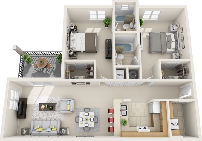 Floorplan - The Fountains Apartments - Phase I &  II