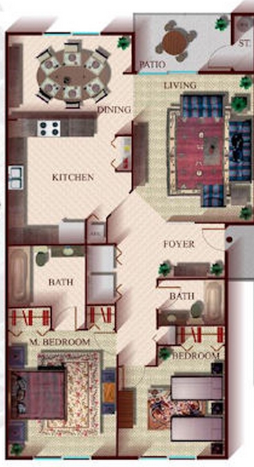 2BR/2BA - Villas du Soleil