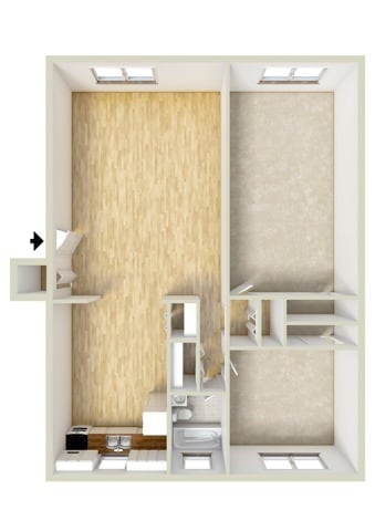 Two bedroom floor plan - Paoli Place Arms Apartments