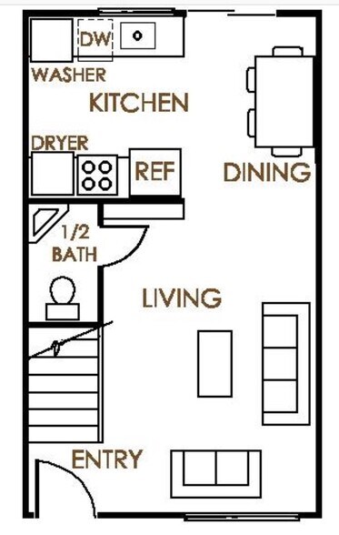 Downstairs floor plan - 1366 Fredericks St