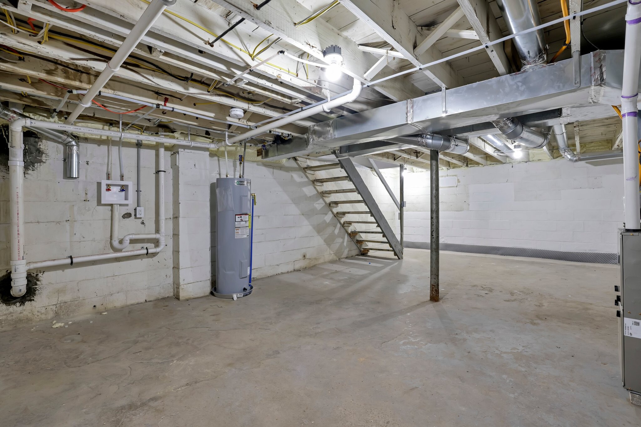 Basement with washer dryer hookups - 185 N Harris Ave