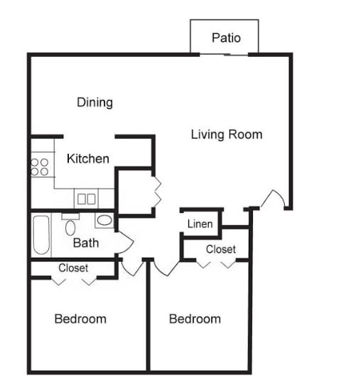 2BR/1BA - Postbrook East Apartments