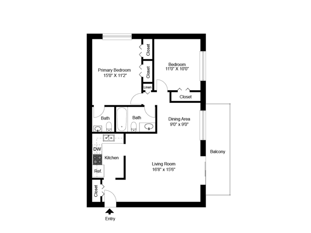 Two Bedroom - Gilpin Place Apartments