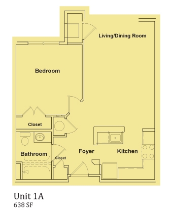 Unit 1A - Victory Square Senior Apartments