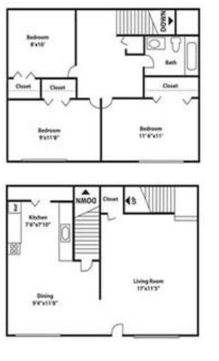 3BR/1BA - Vanderbilt Townhomes