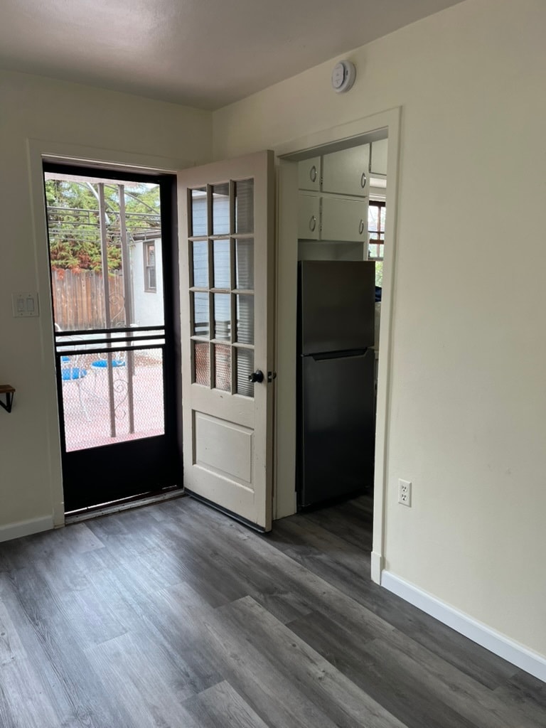 Looking out entry door with kitchen to the right - 1931 33rd St