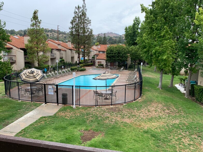 Pool view from master balcony - 5604 Las Virgenes Rd