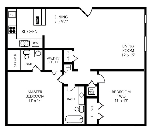 Floorplan - El Mar Apartments