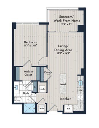 1BS-5gm Floor Plan - Meridian 2250 at Eisenhower Station