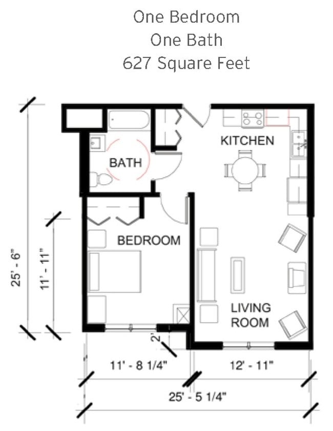 One Bedroom One Bath - Lakefront Residences at Grayslake