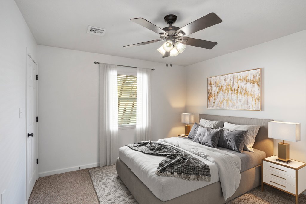 Bedroom with ceiling fan - 1112 Shellie Ln