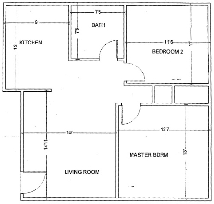 2BR/1BA - Pershing Park Apartments