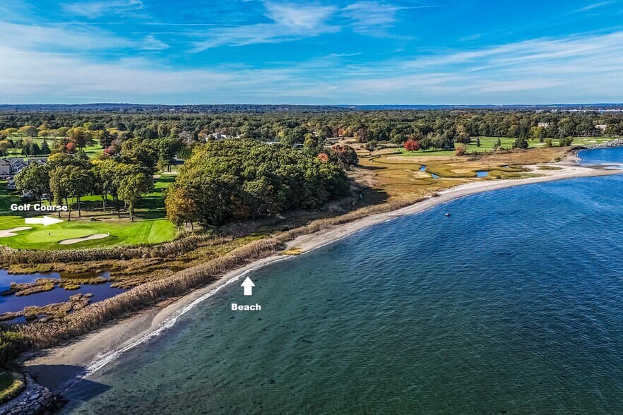 Aerial view of neighborhood with access to two private beaches and bike path - 278 Harrison St