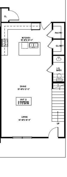 First floor layout - 5830 Grayson St