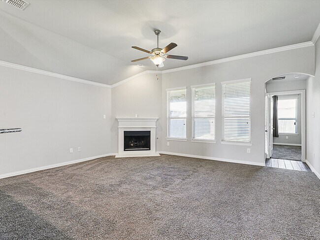 Living room view from entrance hallway. - 836 Caliente Pass