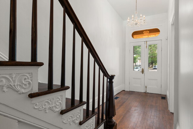 French Door entry with shining chandeliers - 916 Hickory St