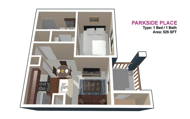 1 BED / 1 BATH - Parkside Place