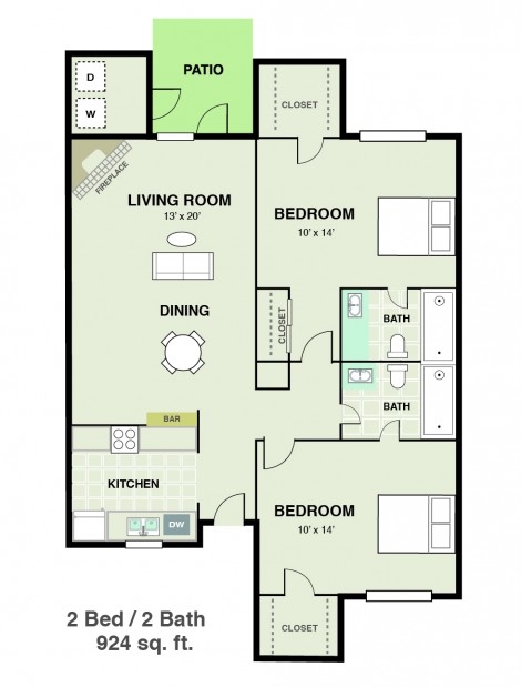 2BR/2BA - Solana Vista