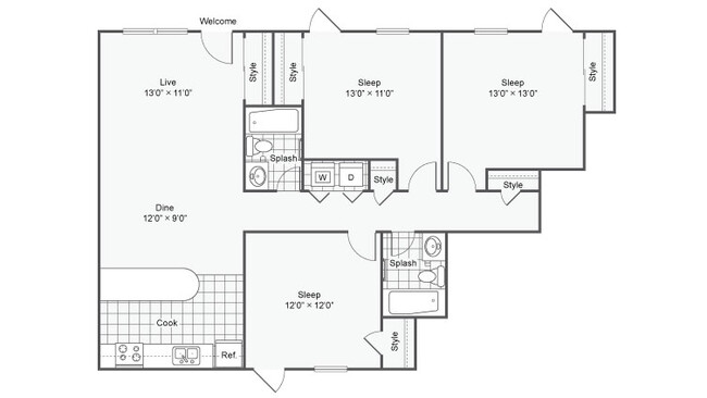 Floorplan - The Hub at Baton Rouge