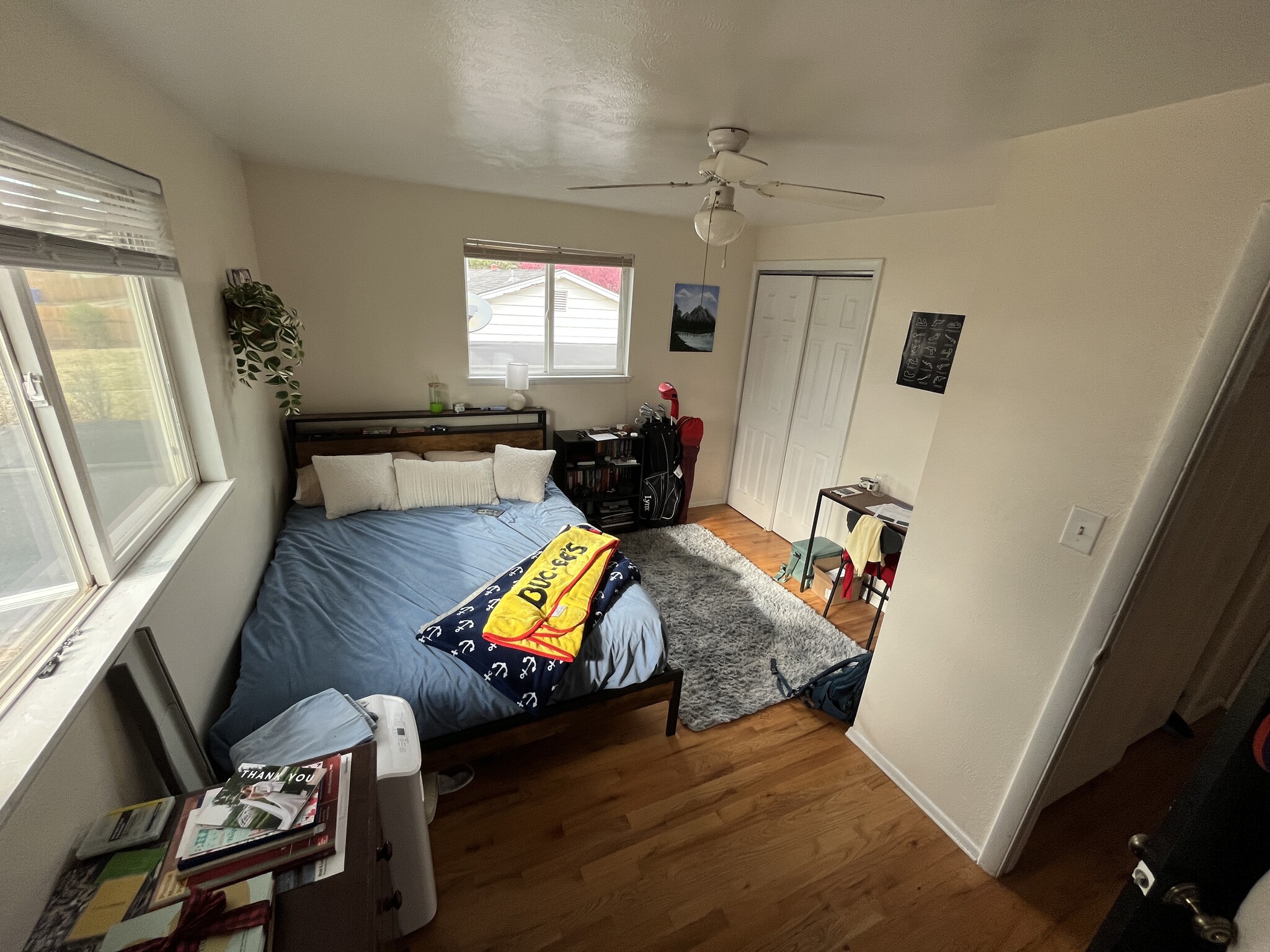 Bedroom #2- Hard wood floors, 2 windows with Mtn view and ceiling fan. - 3226 Gladiola Dr