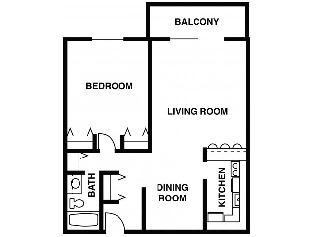 1BR/1BA - Gold Crest Apartments