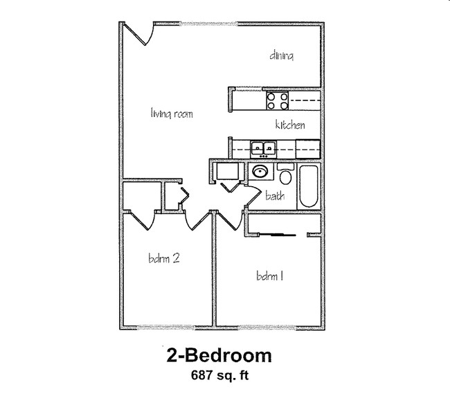 2BR/1BA - College Villas