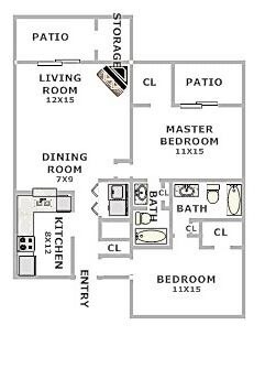 2 BED / 2 BATH / 1000 SQFT - Cadence