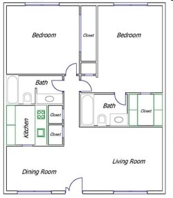 2BR/2BA - The Pines at Manhattan