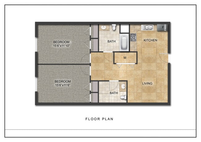2 BR Floor Plan - 2322 College St