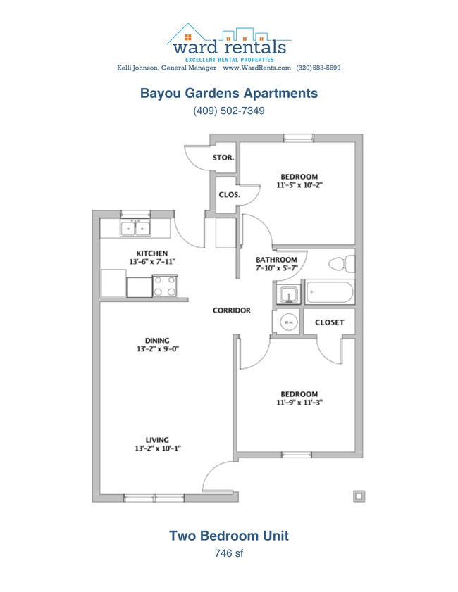 Floorplan - Bayou Gardens Apartments