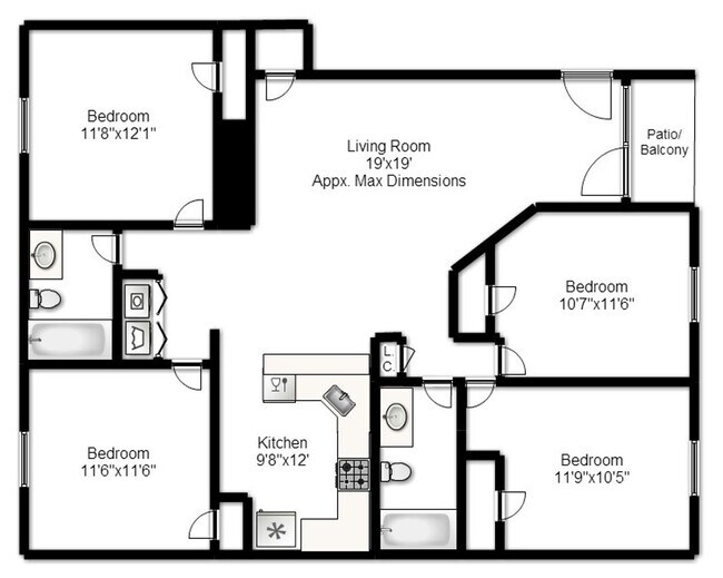 Building Photo - Renovated 4 Bedroom 2 Bath Room Downtown -...