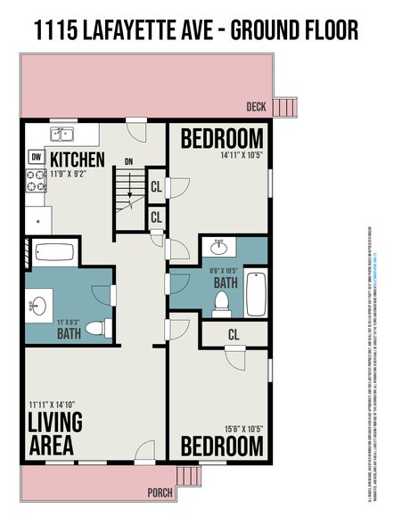 Main floor plan - 1115 Lafayette Ave