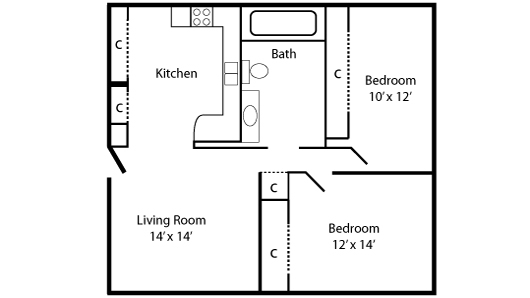 2BR/1BA - Birchwood Apartment Homes