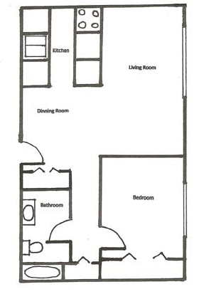 1BR/1BA - South View Apartments