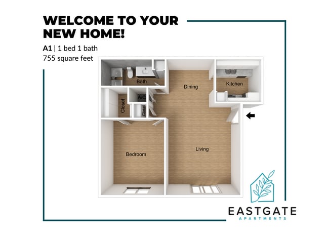 A1 Floor Plan - Eastgate Apartments