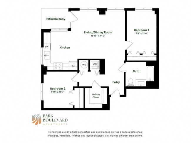 Floorplan - Park Boulevard 3B