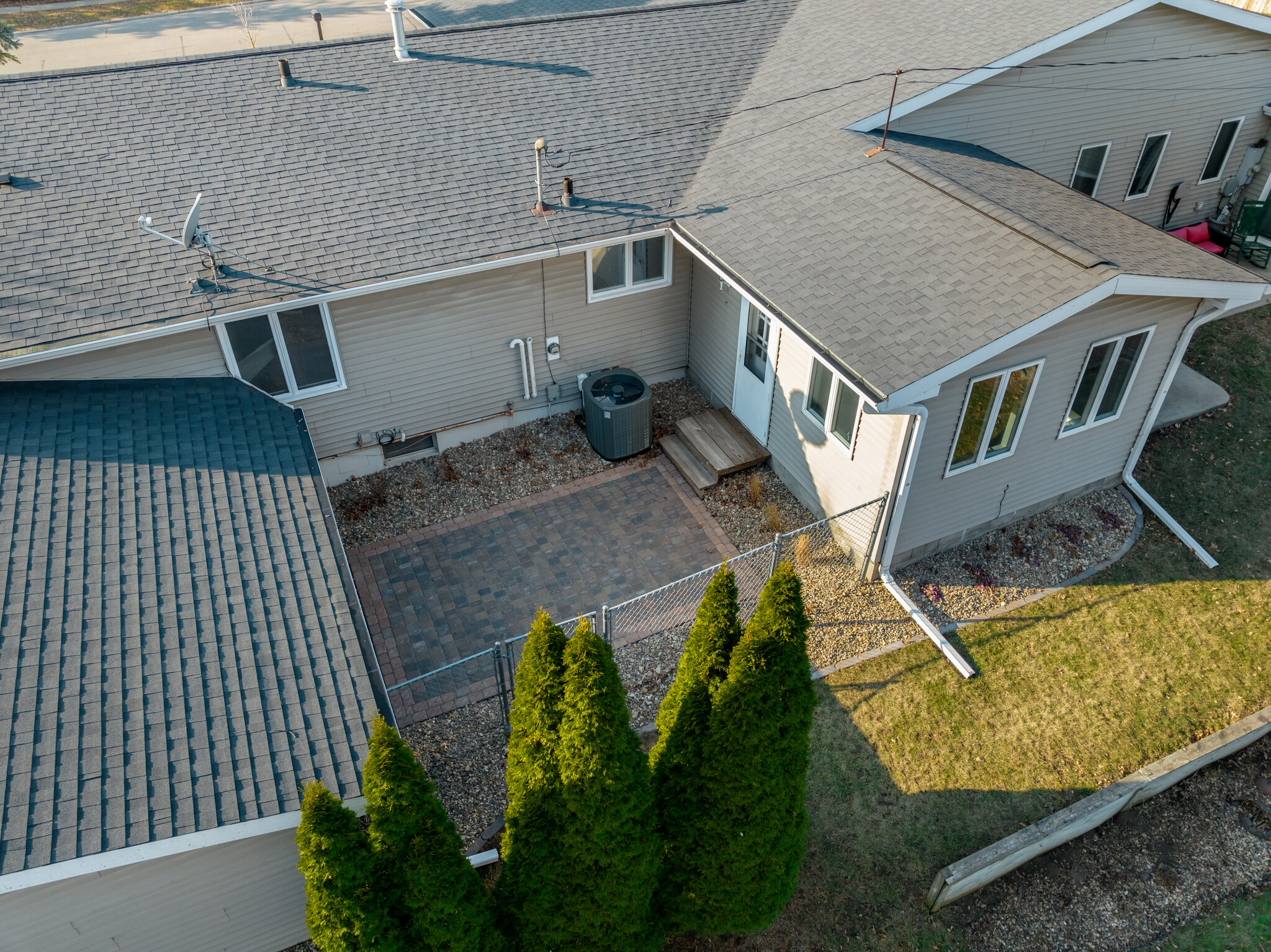 Aerial Brick Patio - 318 Highland Dr