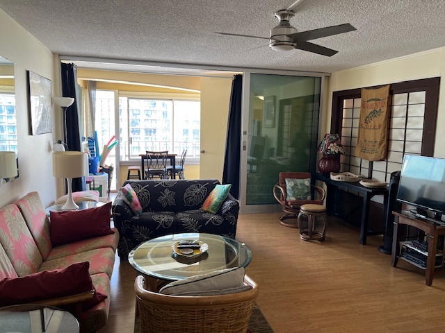 Living room and enclosed lanai - 225 Ka?iulani Ave