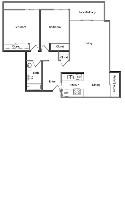 2BR/1BA - Americana Apartments