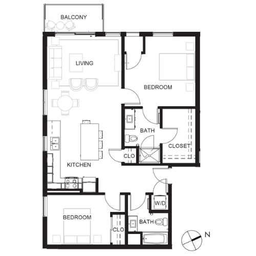 2 Bedroom 2 Bathroom - The Station Lofts