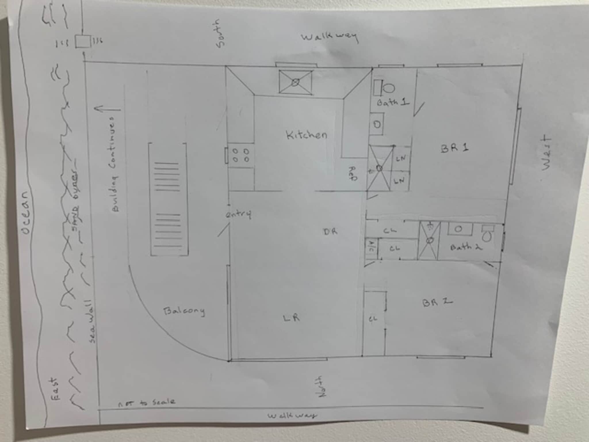 Rough Sketch Floor Plan - 1410 S Ocean Blvd