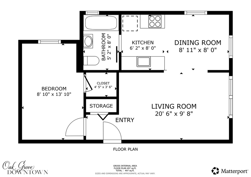 Interior Photo - 225/227/233 Oak Grove St – Oak Grove Downtown