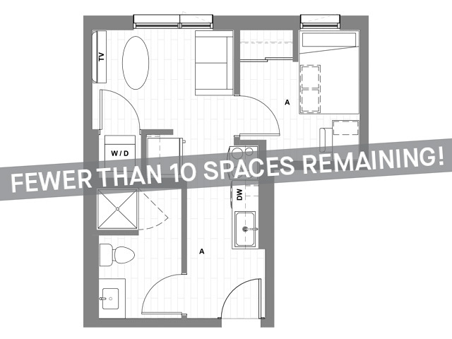 1x1 B Junior - Fewer than 10 Spaces Remaining! - HERE Seattle Student Apartments