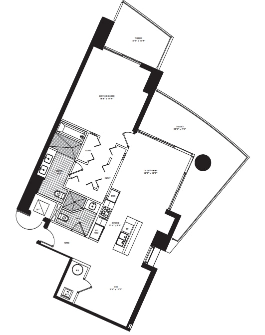 1BR/1.5BA - 900 Biscayne