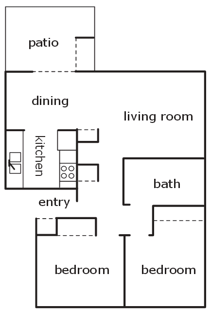 2BR/1BA - Glenbrook Apartments